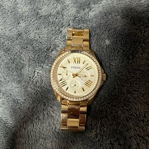 Fossil Gold Diamond Face Watch